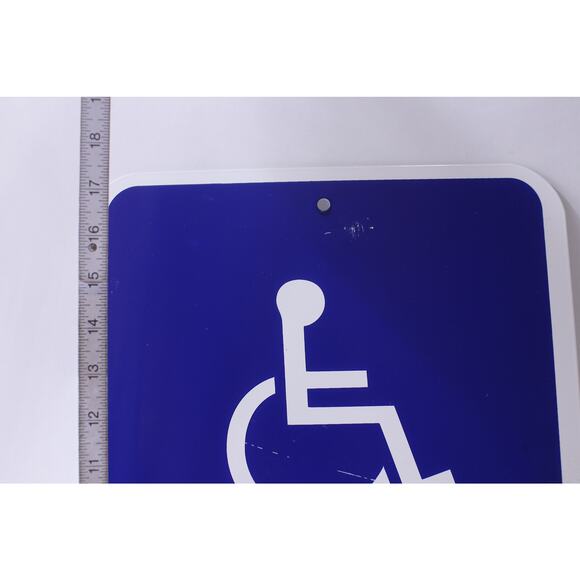 Disabled Parking Sign, Blue-White, 12 x 17 inches, Accessible, Handicap SHC-040 - Picture 2 of 3